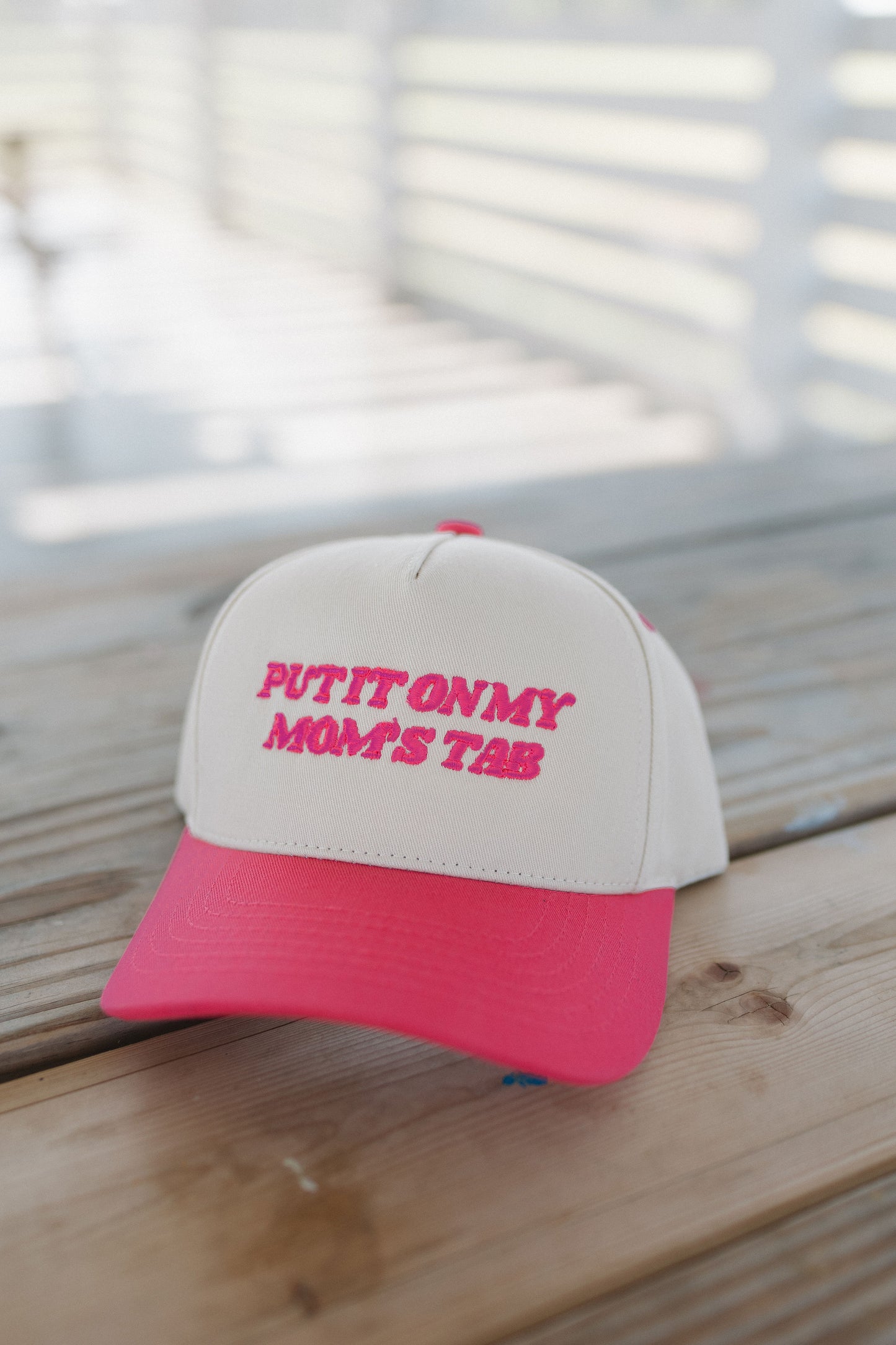 "MOM'S TAB" EMBROIDERED TRUCKER