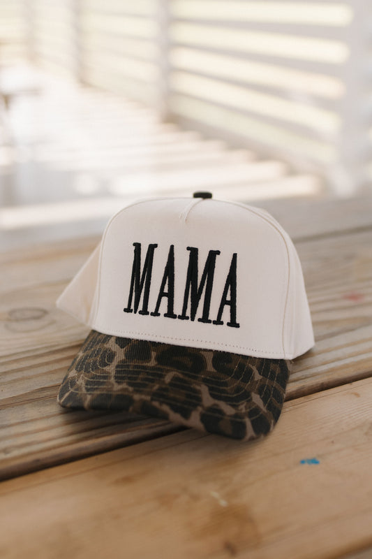 "MAMA" EMBROIDERED TRUCKER