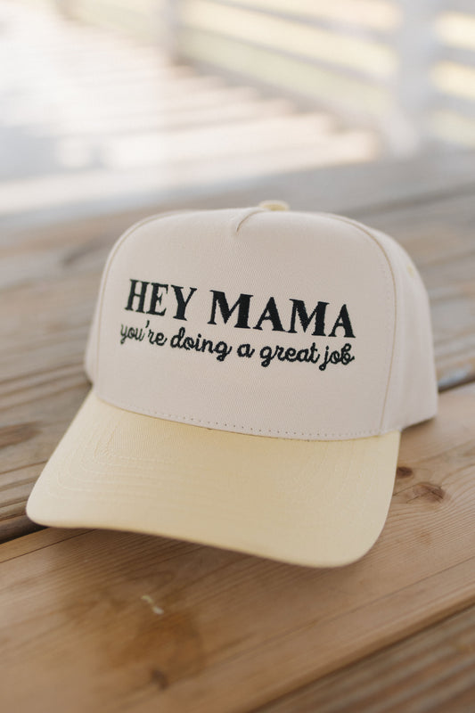 "HEY MAMA" EMBROIDERED HAT
