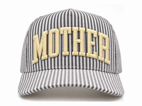 MOTHER STRIPE EMBROIDERED HAT