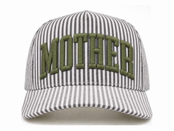 MOTHER STRIPE EMBROIDERED HAT